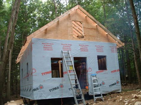 Diary of a 20x24 cabin going up in NH 20x24 Cabin, Cabin Plans With Loft, Garage Plans With Loft, Gazebo On Deck, Small Cabin Plans, Cabin Loft, Camping Planning, Cabin Diy, House Plan With Loft