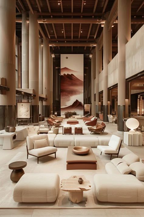 Hotel Lobbies Design, Hotel Apartment Design Luxury Interior, Hotel Seating Area, Hotel Lobby Reception Design, Business Hotel Design, Large Lobby Design, Hotel Lobby Lounge Design, Luxury Hotel Lobby Design, Hotel Lobby Design Modern