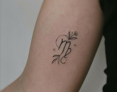 Virgo Zodiac Tattoo For Women, Constellation Virgo Tattoo, Aesthetic Virgo Tattoo, Virgo Zodiac Sign Tattoo Design, Virgo Heart Tattoo, Tattoo Ideas For Virgos, Virgo Symbol Tattoo For Women, Virgo Tattoo Wrist, Virgo Small Tattoo Ideas