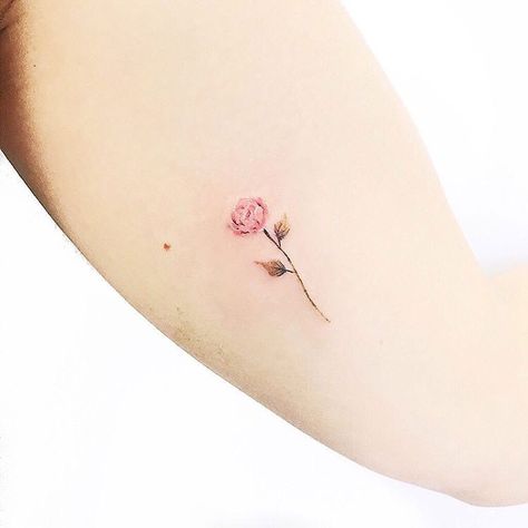 Pink Rose Tattoo, Yellow Rose Tattoos, Rose Tattoo On Arm, Pink Rose Tattoos, Small Rose Tattoo, Pink Tattoo, Tattoo Trend, Shape Tattoo, Tattoo Rose