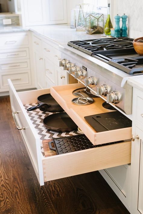 Drawers Under Gas Cooktop, Double Oven With Stove Top, Cook Top With Drawers Under, Stove Top Cabinet Ideas, Separate Stove Top And Oven, Under Island Cabinets, Built In Stove Top And Oven, Kitchen Appliance Layout With Island, Kitchen Base Cabinets With Drawers