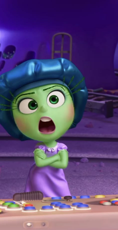 Disgust Wallpaper, Disgust Inside Out Aesthetic, Smurfs Movie, Disgusted Inside Out, Neon Quotes, Disney Inside Out, Cute Disney Pictures, Adventure Aesthetic, Kid Movies