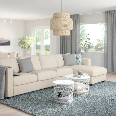 VIMLE 4-seat sofa - with chaise longue, Gunnared beige - IKEA Gunnared Beige, Kivik Sofa, Ikea 2015, Ikea Vimle, 3 Seat Sofa Bed, Sofa Back Cushions, Ikea Kivik, Cosy Sofa, Sofa Bed With Chaise