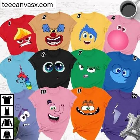 Feeling Characters Face Matching Shirt, Animated Movie Matching Shirt, Magic Kingdom Shirt, Halloween Shirt, Animated Party Theme Check more at https://teecanvasx.com/product/feeling-characters-face-matching-shirt-animated-movie-matching-shirt-magic-kingdom-shirt-halloween-shirt-animated-party-theme/ Magic Kingdom Shirt, Halloween Costumes Friends, Prayer Box, Teacher Friends, Funny Outfits, Magic Kingdom, Matching Shirts, Animated Movies, 3rd Birthday