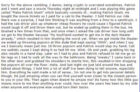 Pete Wentz. This is from his live journal I think 2005 or 2006. I'M CRYING AND MY HEART ISN'T OKAY RN DON'T TOUCH ME I'M EMOTIONAL Pete Wentz Live Journal, Pete Wentz 2005, Boyfriend Jokes, Communist Manifesto, Joe Trohman, Andy Hurley, Soul Punk, Emo Trinity, Bass Players