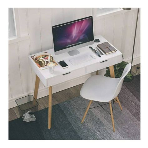 Study Makeup, White Kids Desk, White Desk With Drawers, White Computer Desk, Dressing Table With Drawers, Desk Laptop, Desk Size, Bedroom Dressing Table, White Desk