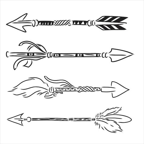 Native American Border Designs, Native Feather Drawing, Embroidery Doodles, Indian Arrow Tattoo, Native American Clipart, Arrow Head Tattoos, Native American Poster, Native Indian Art, Native American Arrow