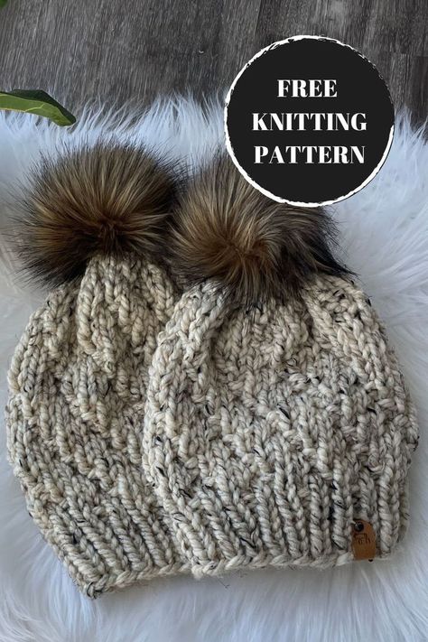 Winter Hat Knitting Pattern, Chunky Hat Pattern, Beanie Knitting Patterns Free, Knit Beanie Pattern, Advanced Knitting, Crochet Poncho Free Pattern, Knitting For Charity, Baby Hat Knitting Pattern, Hat Knitting Pattern