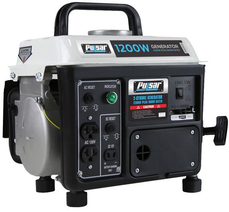 $139 Pulsar PG1202S 1200-Watt 2 Stroke Gasoline Generator Rated 900-Watt - Walmart.com Best Portable Generator, Gas Powered Generator, Camping Generator, Inverter Generator, Generator House, Portable Generator, Gas Generator, Industrial Machine, Power Inverter