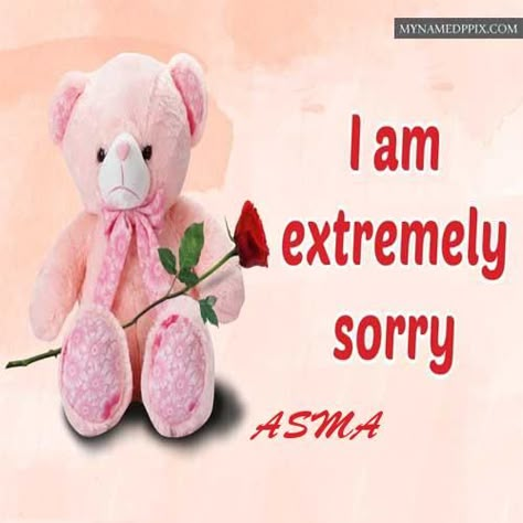 Extremely Sorry Cute Teddy Image Write Name Image Sent Sorry Cute, Urdu Shayari In Hindi, Sorry Pics, Sorry Shayari, Sorry Photo, I Am Sorry Quotes, Sorry Text, Apology Quotes, Teddy Images