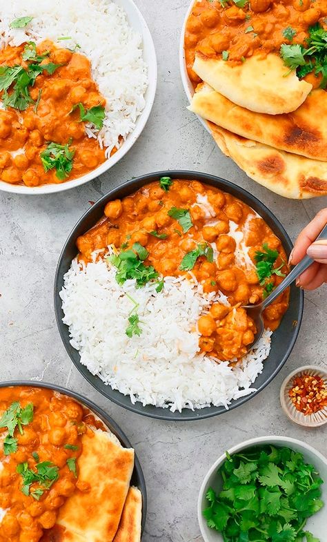 Butter Chickpeas (Vegetarian Butter chicken) | Kitchen At Hoskins Vegetarian Butter Chicken Recipe, Lentil Butter Chicken, Butter Chicken Lentils, Butter Chicken Vegetarian, Butter Chickpeas Indian, Buttered Chickpeas, Butter Chickpea Curry, Chickpea Butter Chicken, Vegetarian Butter Chicken