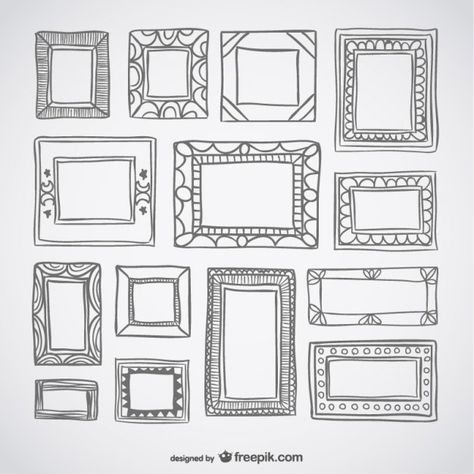 Deco frames retro set doodle wall art  vynil silohuette Drawn Frames, Doodle Wall, Doodle Borders, Doodle Frame, Doodle Frames, Drawing Frames, Wall Drawing, Sketch Notes, Up Book