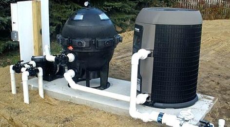 Diy Pool Heater, Heat Pump Installation, Hidden Pool, Pool Heat Pump, Pool Heaters, Pool Kits, Swimming Pool Accessories, Pool Heater, Gas Heater