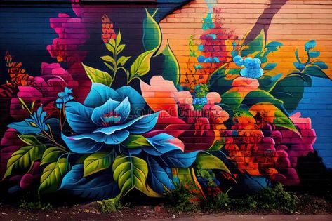 Urban graffiti art featuring mural of vibrant flower garden royalty free stock images Urban Graffiti, Gallery Design, Design Flower, Vibrant Flower, Graffiti Art, Stock Images Free, Flower Garden, Stock Illustration, Graffiti