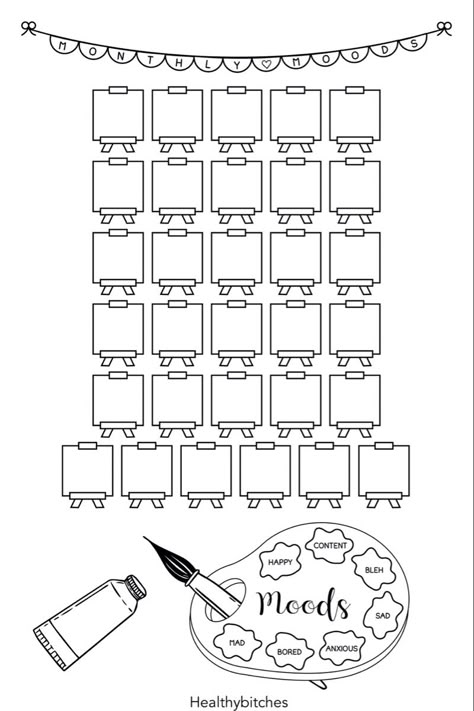 Goodnotes Mood Tracker, Mood Tracker Bullet Journal Printable, Monthly Mood Tracker Printable, Cute Mood Tracker, Digital Bullet Journal Template, Mood Tracker Template, Printable Mood Tracker, Bullet Journal Template, Digital Bullet Journal
