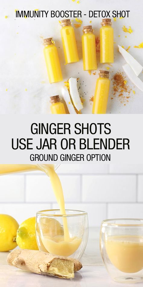 ginger shots being poured into cups and mini shot bottles on white table Pineapple Orange Ginger Juice, Lemon Ginger Shots, Ginger Shots Recipe, Plan Ahead Meals, Immunity Shots, Apple Juice Recipe, Ginger Shot Recipe, Lemon Shots, Ginger Shots