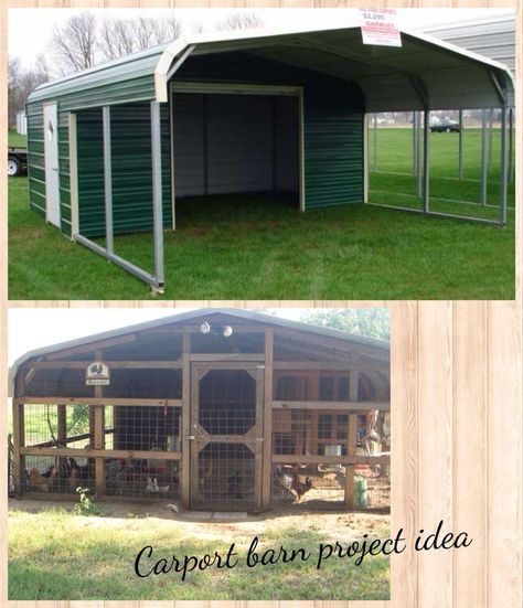 Carport Chicken Coop Ideas, Turkey Pen Ideas, Turkey Coop Ideas Buildings, Turkey Coop Ideas, Carport Chicken Coop, Carport Barn Ideas, Turkey Pen, Pig Pen Ideas, Rabbit Colony