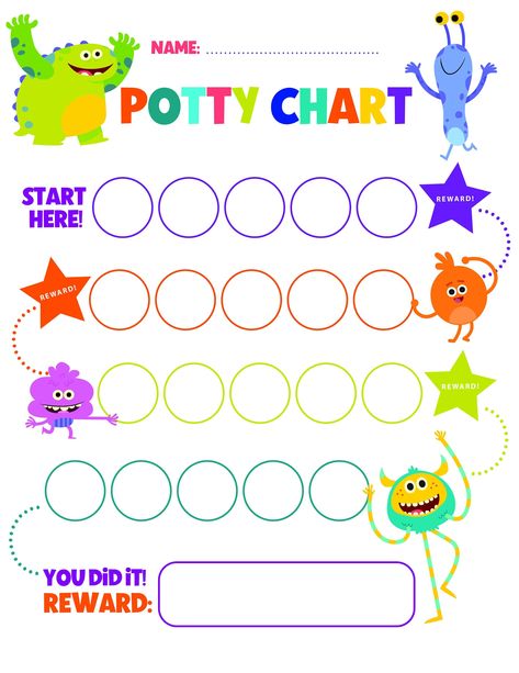 Potty Sticker Chart, Printable Potty Chart, Reward Chart Template, Potty Training Reward Chart, Free Letterhead Templates, Potty Training Rewards, Potty Chart, Potty Training Boys, Potty Training Chart