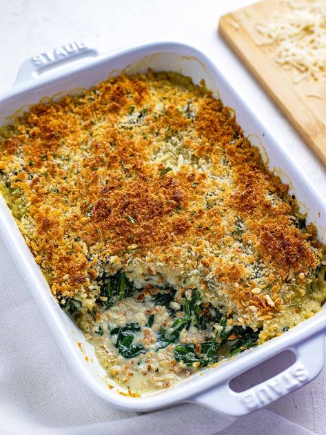 Spinach Casserole Recipes, Carrots In Oven, Best Thanksgiving Side Dishes, Spinach Casserole, Broccoli Rice Casserole, Cauliflower Casserole, Vegetable Casserole, Creamy Spinach, Sweet Potato Casserole