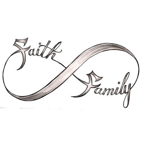 <p>A girl tattoo idea of an infinity symbol with two words: "Faith" and </p> Infinity Tattoo For Men, Infinity Tattoo Family, Faith Tattoo Designs, Infinity Symbol Tattoo, Tattoo Quotes For Men, Infinity Tattoo Designs, Tribute Tattoos, Faith Tattoo, Symbol Tattoo