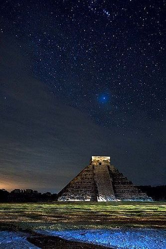 photo Chichen Itza at Night - Mexico wallpaper | Ketty Schott | Flickr Mexico Travel Destinations | Mexico Honeymoon | Backpack Mexico | Backpacking Mexico | Mexico Vacation | Mexico Photography | Budget Bucket List Wanderlust #travel #honeymoon #vacation #backpacking #budgettravel #offthebeatenpath #bucketlist #wanderlust #Mexico #visitMexico #TravelMexico Chichen Itza Mexico, Stars In The Sky, Chichen Itza, Mexico Travel, The Night Sky, Places Around The World, Places I Want To Go, Amazing Places, Vacation Spots