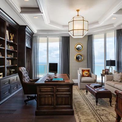 Office Interior Design Luxury, Interior Design Luxury Modern, Classic Office Interior, Luxurious Home Office, Traditional Home Offices, Law Office Design, Home Office Designs, Contemporary Office Design, Law Office Decor