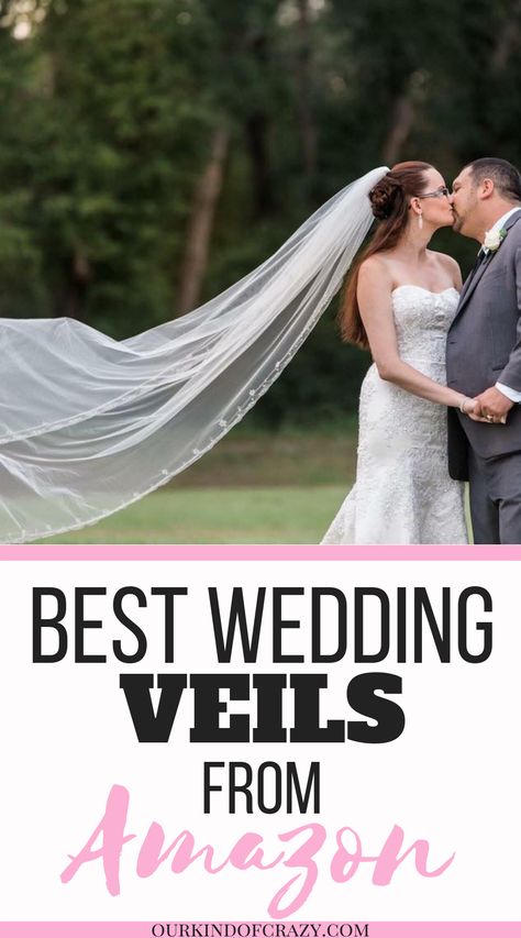 Best Amazon Wedding Veils for Cheap Short Wedding Veils, Long Wedding Veils, Beaded Edge Veil, Amazon Wedding, Wedding Veils Short, Rusting Wedding, Long Veil Wedding, Fingertip Veil, Cathedral Length Veil