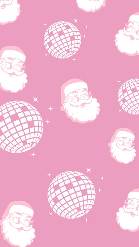 Disco Christmas Wallpaper, Pink Santa Wallpaper, Santa Wallpaper Iphone, Pink Christmas Wallpaper Iphone, Pink Christmas Aesthetic Wallpaper, Retro Christmas Wallpaper, Adorable Backgrounds, Pink Ipad Wallpaper, Pink Christmas Iphone Wallpaper