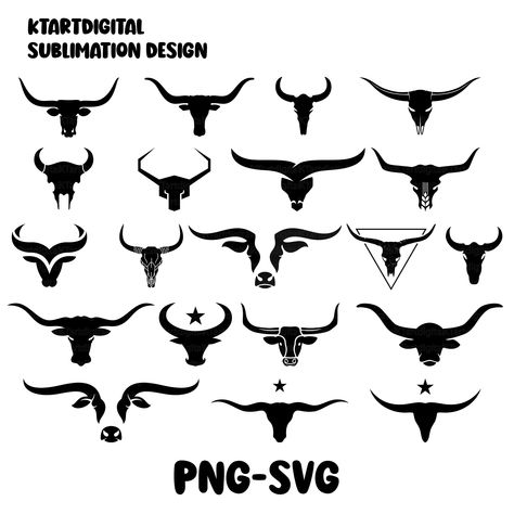 Longhorn Skull Drawing, Longhorn Tattoo, Texas Longhorn Cow, Cow Icon, Hats Design, Western Svg, Skull Clipart, Longhorn Bull, Svg Western