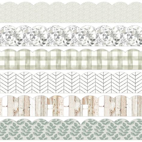 PRICES MAY VARY. Package Includes - 60pcs farmhouse theme bulletin border stickers in 6 designs, each design contains 10pcs, sufficient for classroom decoration. Farmhouse Themed - The bulletin border are in farmhouse design, and uses watercolor style, mainly colored in green, patterned with leaves, plaid, wood plank texture, rustic and unique, and can be used as a great choice for decorations. Premium Material - Made of good material paper, durable and safe, easy to stick and peel, you can easi Farmhouse Bulletin Board, Border Bulletin Board, Office Bulletin Boards, Stickers For School, Colorful Bulletin Boards, Wood Plank Texture, Classroom Borders, Office Party Decorations, Bulletin Board Borders