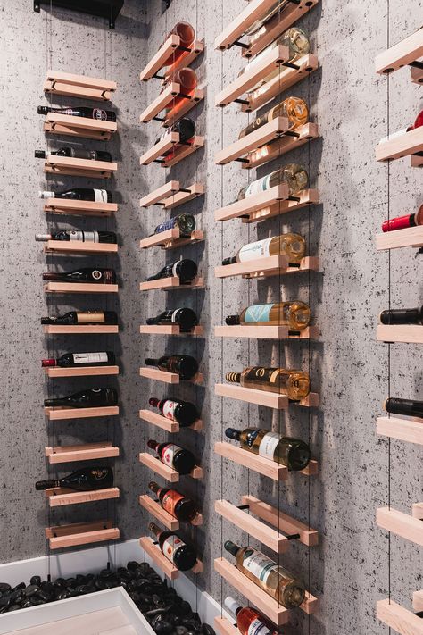 Scandinavian Wine Cellar, Wine Niche Ideas, Storing Wine Bottles, Concrete Wine Cellar, Wine Rack Shelves, Small Cellar Ideas Basement, Small Wine Cellar Ideas Kitchens, Wine Cellar Decor, Red Wine Storage