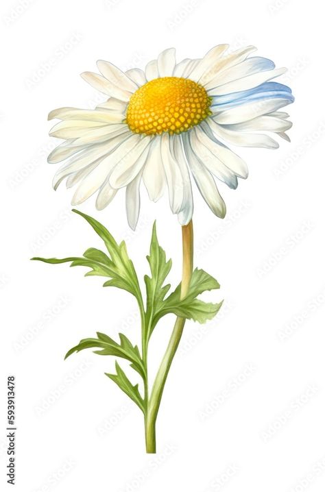 Ad Illustration, Background Watercolor, Daisy Flower, Watercolor Illustration, Motion Graphics, Stock Illustration, White Background, Daisy, Motion