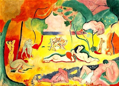 Matisse, Henri (1869-1954) - 1906 Le Bonheur de Vivre (the… | Flickr Maurice De Vlaminck, Matisse Paintings, Japanese Woodcut, Popular Paintings, Most Famous Paintings, Marcel Duchamp, Georges Seurat, Fauvism, Georges Braque