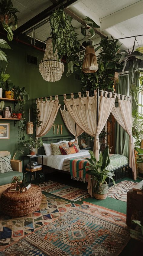 29 Lush Boho Jungle Bedroom Ideas to Bring Nature Indoors Jungle Bedroom Ideas, Boho Jungle Bedroom, Jungle Retreat, Safari Bedroom, Jungle Bedroom, Lush Jungle, Bring Nature Indoors, Boho Bedroom Ideas, Cozy Boho