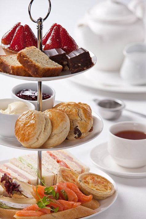 Three tiers of yummy - Esplanade Hotel high tea Tea Party Etiquette, Party Etiquette, English Afternoon Tea, English Tea Party, Afternoon Tea Recipes, High Tea Party, Dessert Aux Fruits, Tea Party Food, Afternoon Tea Parties