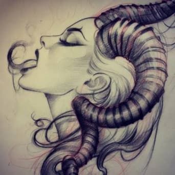 Aries Tattoo Ideas for Men and Women: Design Inspirations and Meanings - TatRing Girl Outlines, Kunst Tattoos, Aries Tattoo, Black And White Sketches, Desenho Tattoo, Dark Art Drawings, Tattoo Art Drawings, Lion Tattoo, Finger Tattoos