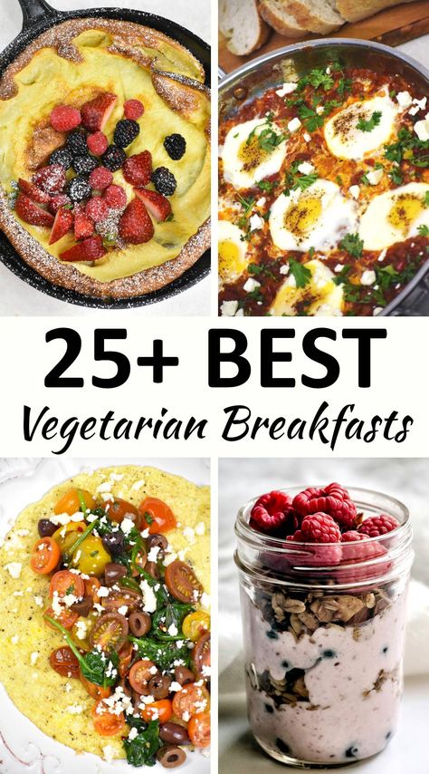 Start your day right with delicious Vegetarian Breakfast Ideas! From savory omelettes to sweet pancakes, we have 25 recipes to choose from. Meatless Breakfast Ideas, Vegetarian Breakfast Recipes Easy, Vegetarian Breakfast Ideas, Vegetarian Breakfasts, Meatless Breakfast, Sweet Pancakes, Healthy Vegetarian Breakfast, Pear Muffins, Weekday Breakfast