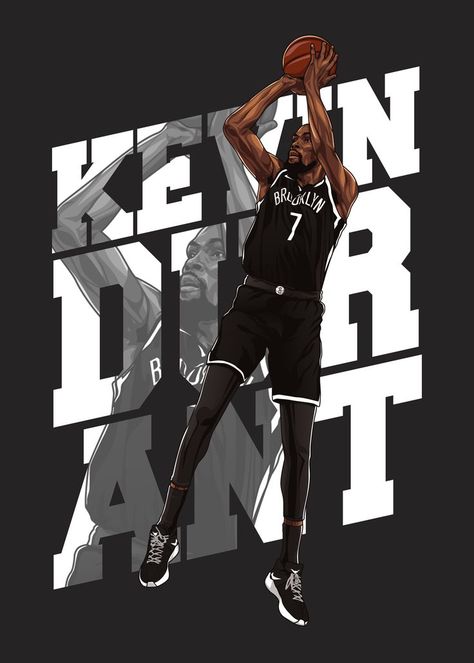 Kevin durant illustration poster. Kevin Durant Drawing, Nba Poster Design, Kevin Durant Aesthetic, Nba Kevin Durant, Kevin Durant Wallpapers, Basketball Wallpapers, Nba Wallpaper, Basketball Black, Basketball Plays