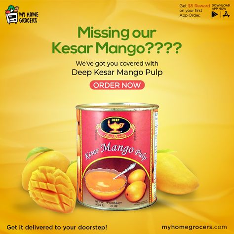 kesar mango pulp Indian Grocery Store, Mango Pulp, Online Grocery Store, Delivery Groceries, Summer Fruit, Download App, Grocery Store, Dallas, Mango