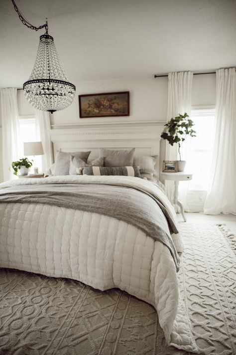 Spring Bedroom Refresh with Annie Selke - Liz Marie Blog Neutral Bedding Sets, Spring Bedroom Decor, Sainte Chapelle Paris, Liz Marie, Liz Marie Blog, Spring Bedroom, Neutral Bedding, Annie Selke, Dreamy Bedrooms