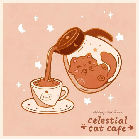 Kawaii Cat Art, Cat Bakery, Fox Food, Breakfast Illustration, Drawing Coffee, Sailor Moon Cat, Chibi Food, Cartoon Drawings Of Animals, Coffee Cat