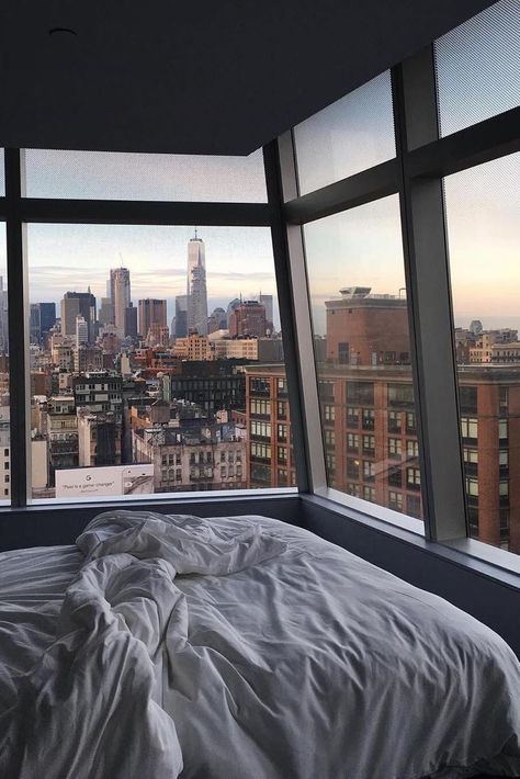 Window Beds, Apartamento New York, Posh Aesthetic, Gif Background, New York Vibes, Hotel Lobby Design, Apartment View, Hotel Lounge, New York City Apartment