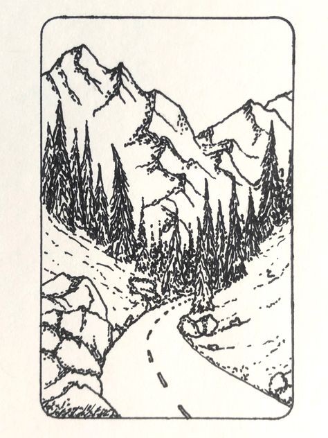 Learn to draw your own mountains and mountain ranges! Line Art Drawings Mountains, Mountain Trees Drawing, Aesthetic Mountain Drawing, Mountain Line Drawing Simple, Mountain Road Painting, Mountain Sketch Simple, Mountain Illustration Simple, Mountain Scenery Drawing, Easy Mountain Drawing