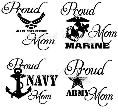 Marine Mom Tattoo, Air Force Tattoo, Mom Cars, Usmc Mom, Coast Guard Mom, Military Crafts, Army Tattoos, Military Logo, Navy Army