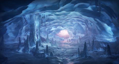 Ice Hut, Cave Drawings, Dnd World Map, Jungle House, Snow Forest, Ice Cave, Landscape Concept, The Ceiling, One Shot