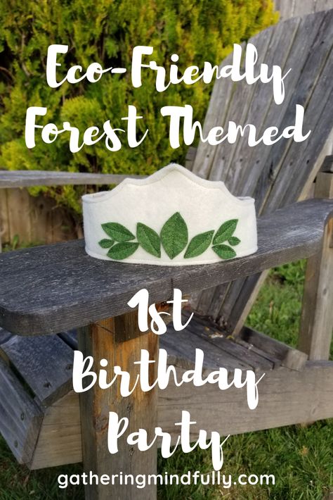 Natural Decorations Party, Low Waste Birthday Party, Nature Birthday Decorations, Low Waste Party Decorations, No Waste Birthday Decorations, One With Nature Birthday, Zero Waste Birthday Decorations, 1st Birthday Nature Theme, Diy Forest Decor Party