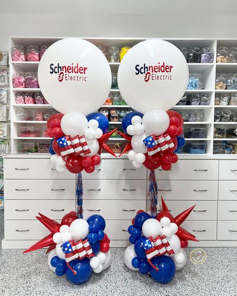 Patriotic Balloon Columns, Baseball Balloon Columns, Veterans Day Balloons, Red White And Blue Balloons, Patriotic Balloons, Fourth Of July Decorations, Veteran’s Day, Balloon Backdrop, Balloon Columns