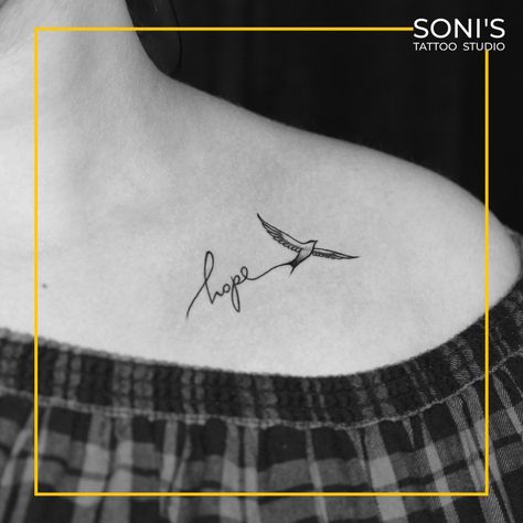 Hodophile Tattoo, Bird Name Tattoo, Hope Tatoos, Hope Tattoos For Women, India Tattoo, Hope Tattoo, Think Tattoo, Love Yourself Tattoo, Month Gemstones