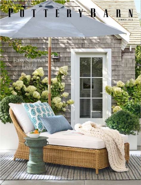 Pottery Barn Online Catalog | Pottery Barn Pottery Barn Outdoor, Sunbrella Umbrella, Mildew Stains, Patio Umbrella Stand, Summer Living, Summer Destinations, Outdoor Chaise, Outdoor Umbrella, Patio Umbrellas