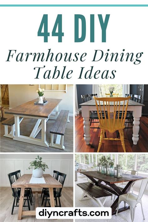 44 DIY Farmhouse Dining Table Ideas Country Style Kitchen Table, Farm Table Dining Room Diy, Diy Farmhouse Dining Room Table, Homemade Kitchen Table, Diy Farmhouse Dining Table, Homemade Kitchen Tables, Farmhouse Kitchen Table Diy, Farm Table Dining Room, Farmhouse Table Diy